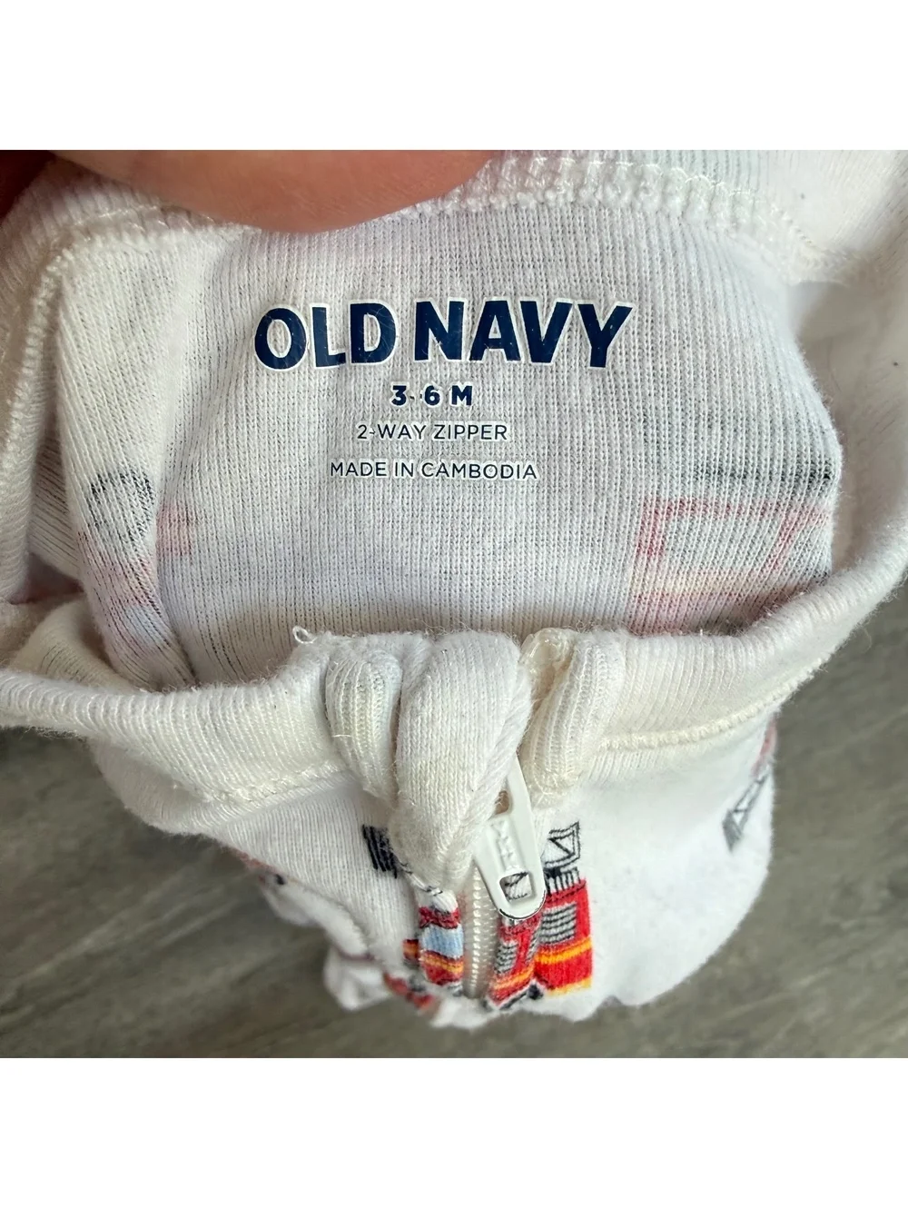 Old Navy 3-6 month Zippy Sleeper Fire Truck